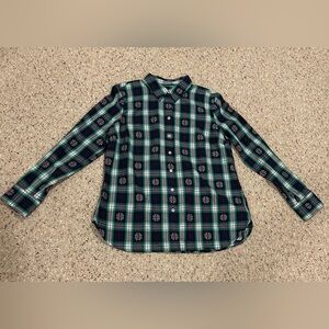Talbots Plaid Shirt - Green and Black